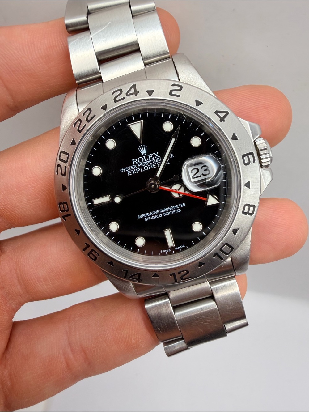 Rolex Stainless Steel Watch Black Dial with Silver Bezel - Picture 4 of 4